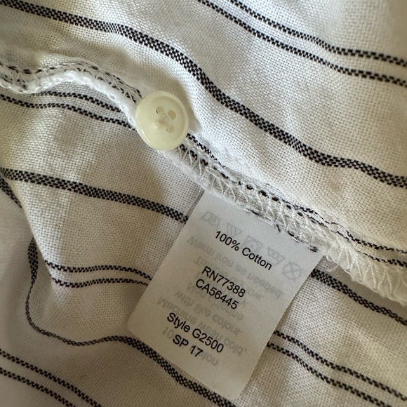 Madewell White Darcy Stripe Front Tie Button Down Top Size Medium - Picture 9 of 9